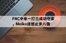 半岛体育全站-FNC中单一打三成功守家，Meiko遗憾止步八强